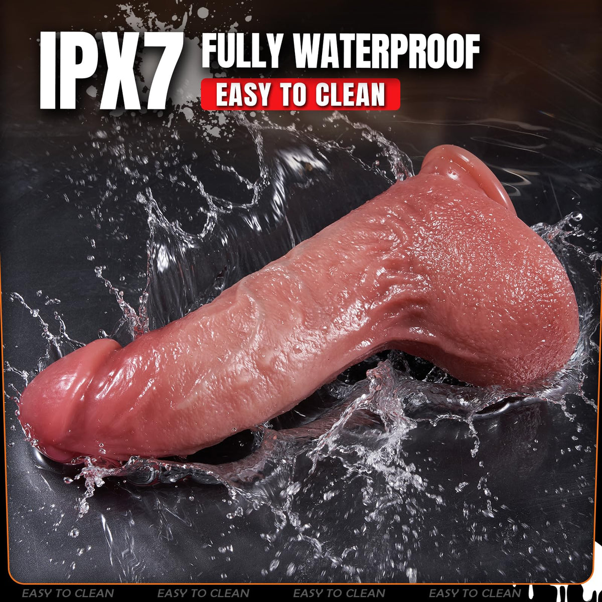 Wodoodporne dildo wibrujące IPX7 z przyssawką