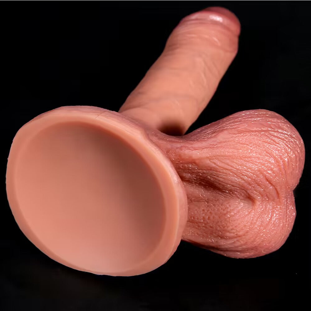 Zbliżenie szerokiej przyssawki dildo