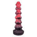 Duże czerwone dildo fantasy z węzłami i przyssawką
