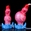 Dog dildo przed i po napompowaniu węzła