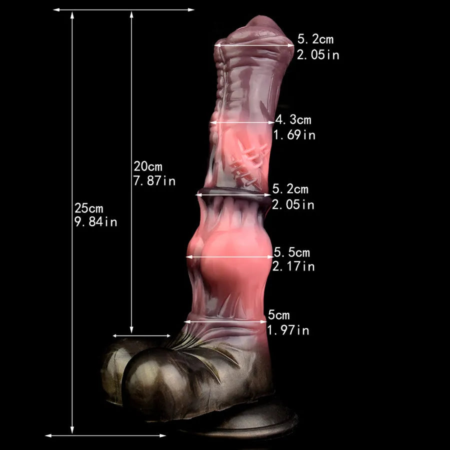Wymiary silikonowego dildo fantasy 25 cm