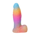 Tęczowe dildo fantasy z przyssawką