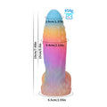 Wymiary średniego tęczowego dildo 19 cm