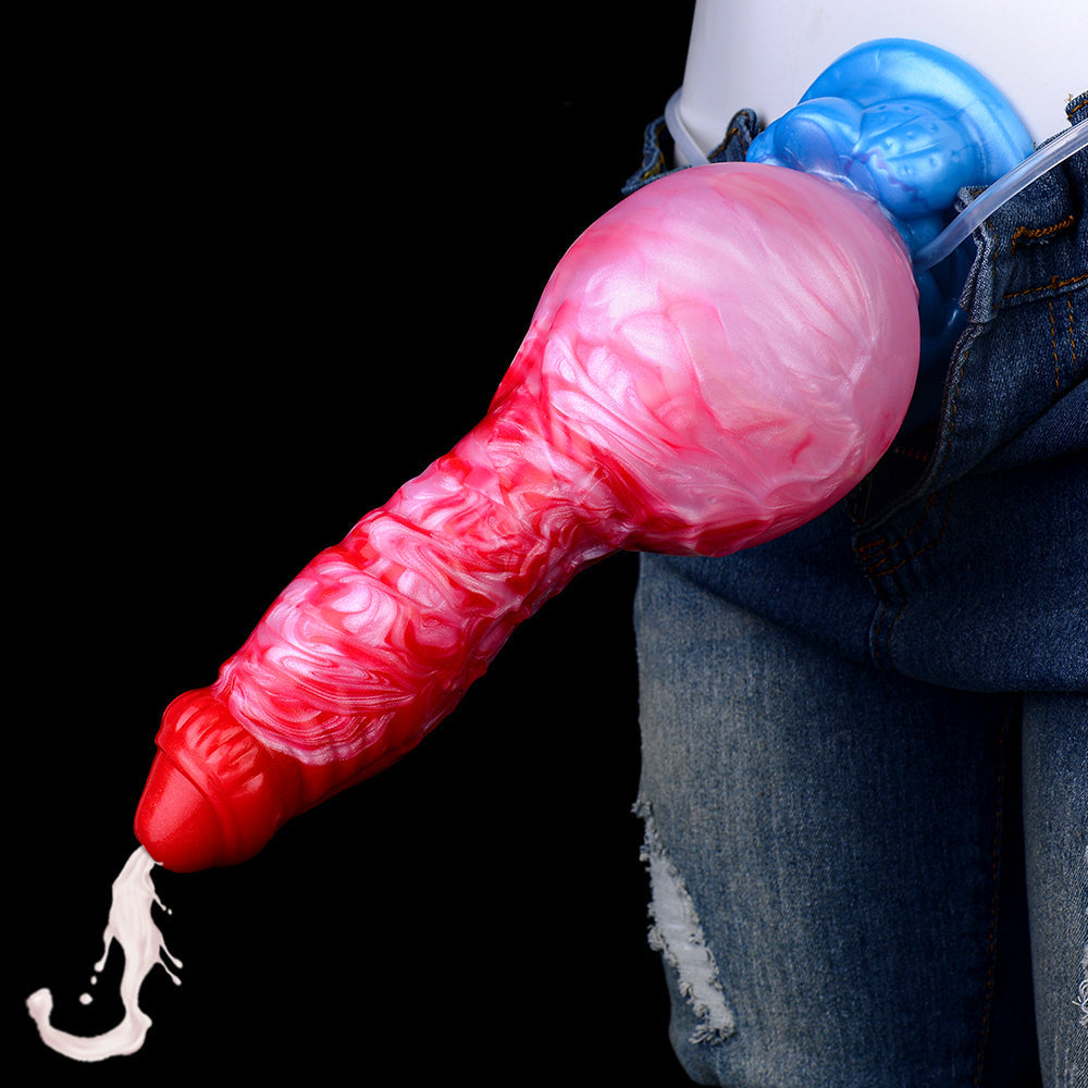 Funkcja wytrysku w pompowanym dildo fantasy