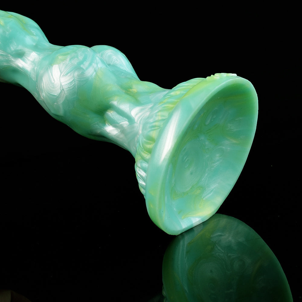 Szeroka przyssawka zielonego dildo fantasy