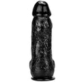 Czarne dildo z szeroką przyssawką