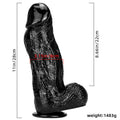 Wymiary czarnego dildo 28 cm i średnicy 8 cm