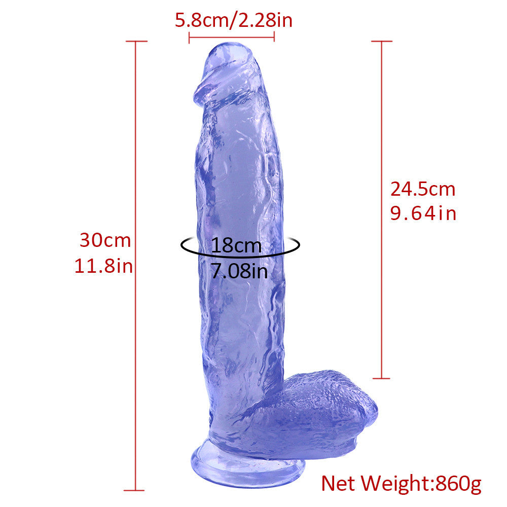 Wymiary grubego niebieskiego dildo