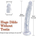 Przezroczyste dildo 34 cm – wymiary produktu