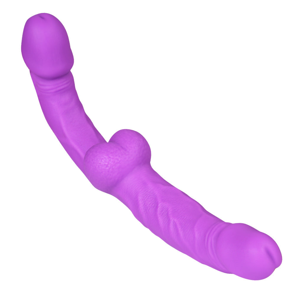 Profil fioletowego dwustronnego dildo