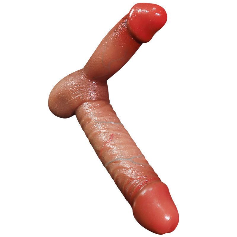 Brązowe dwustronne dildo bez uprzęży