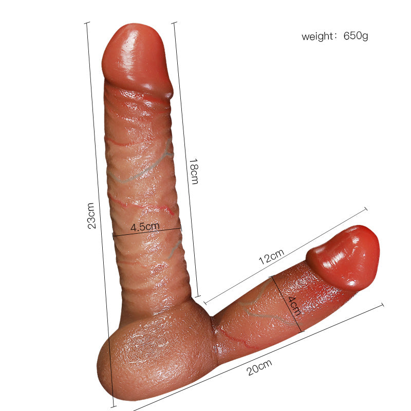 Wymiary cielistego dildo strapless