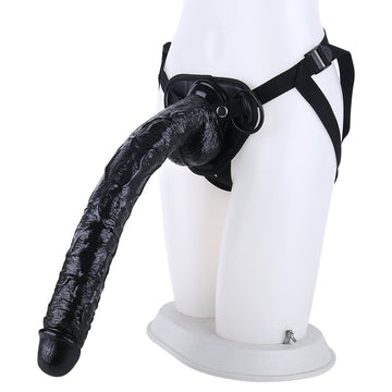 Wielki strapon z czarnym dildo XXL 43 cm