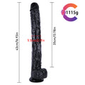 Wymiary czarnego dildo XXL 43 cm