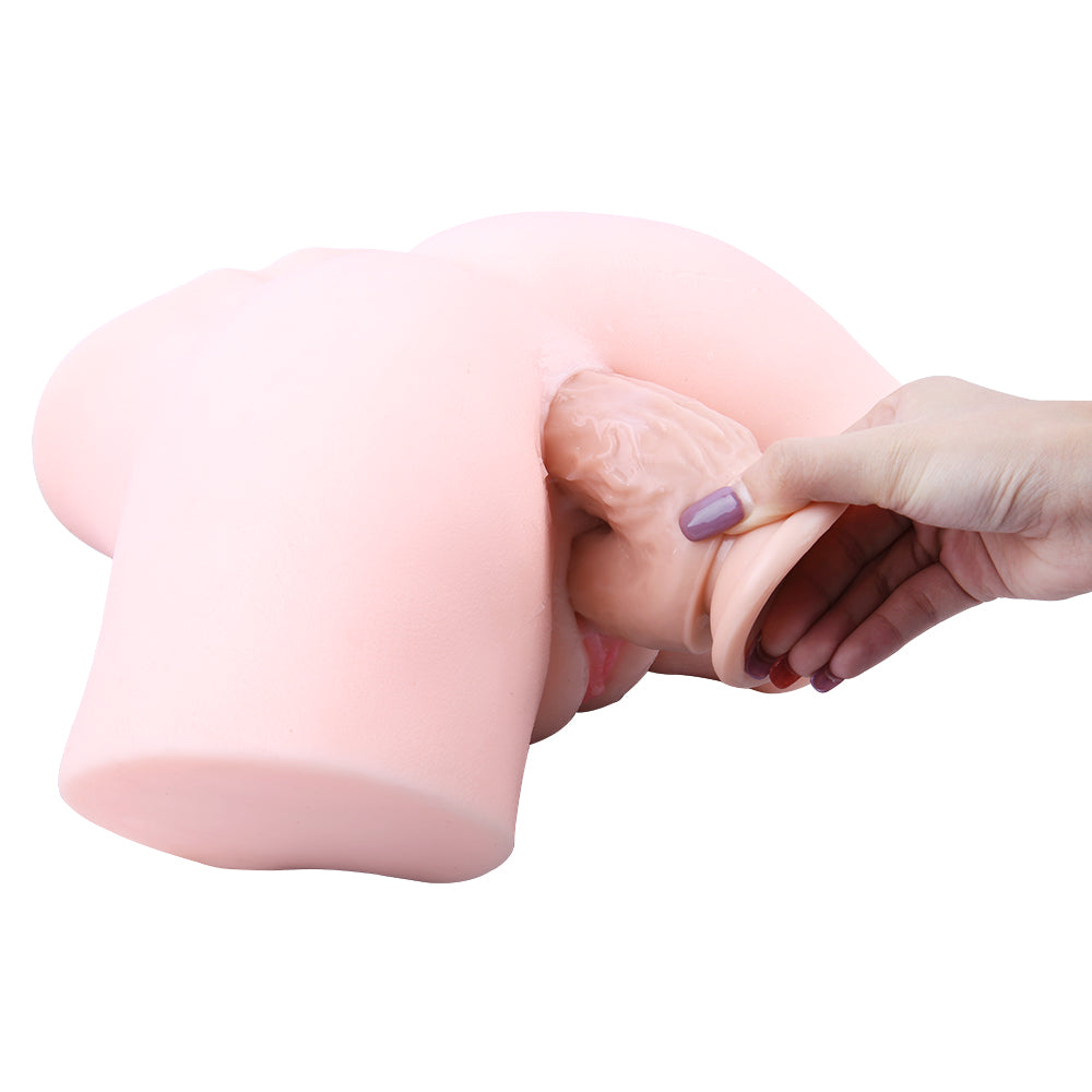 Elastyczny trzon podwójnego dildo z przyssawką