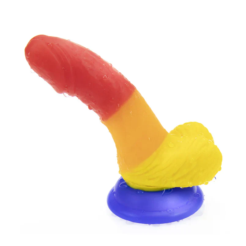 Małe tęczowe dildo z przyssawką – 12 cm