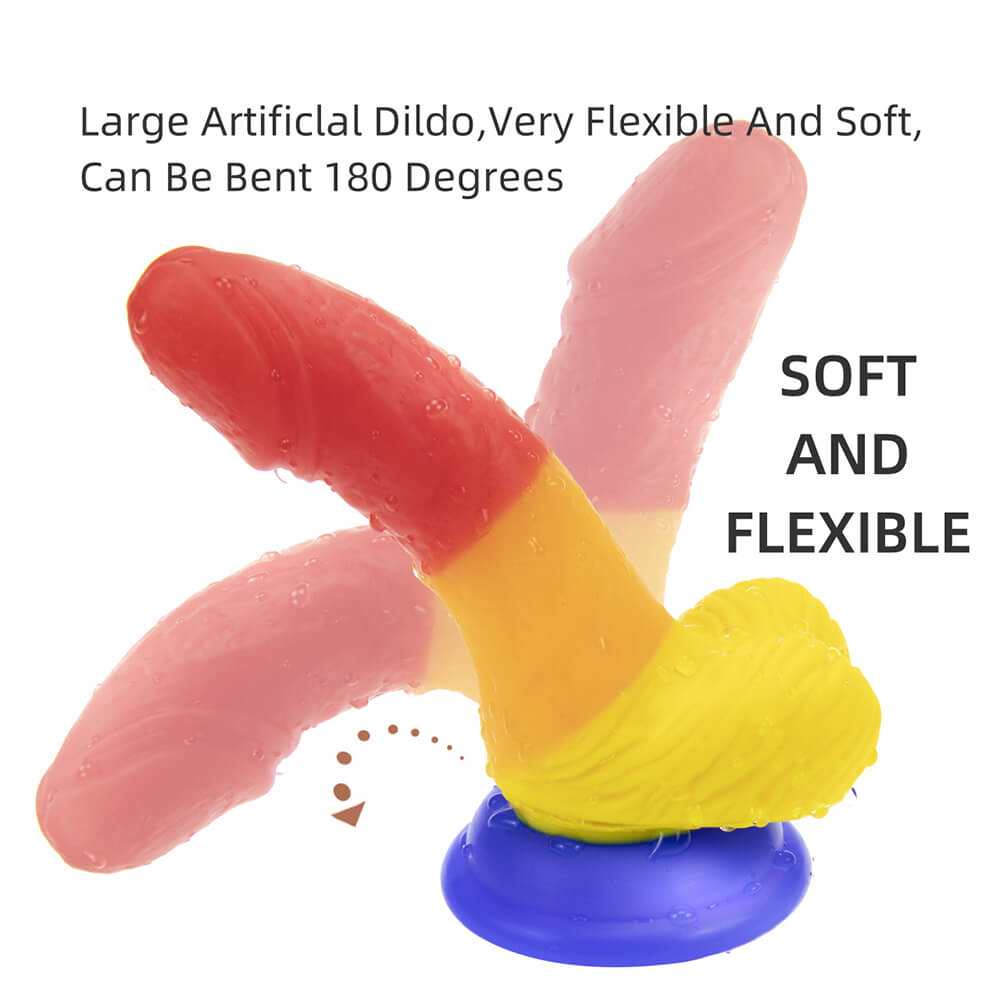 Miękkie zakrzywione dildo z realistyczną fakturą