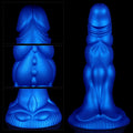 Zróżnicowane strefy tekstury niebieskiego dildo fantasy