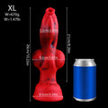 Wymiary czerwonego dilda fantasy w rozmiarze XL