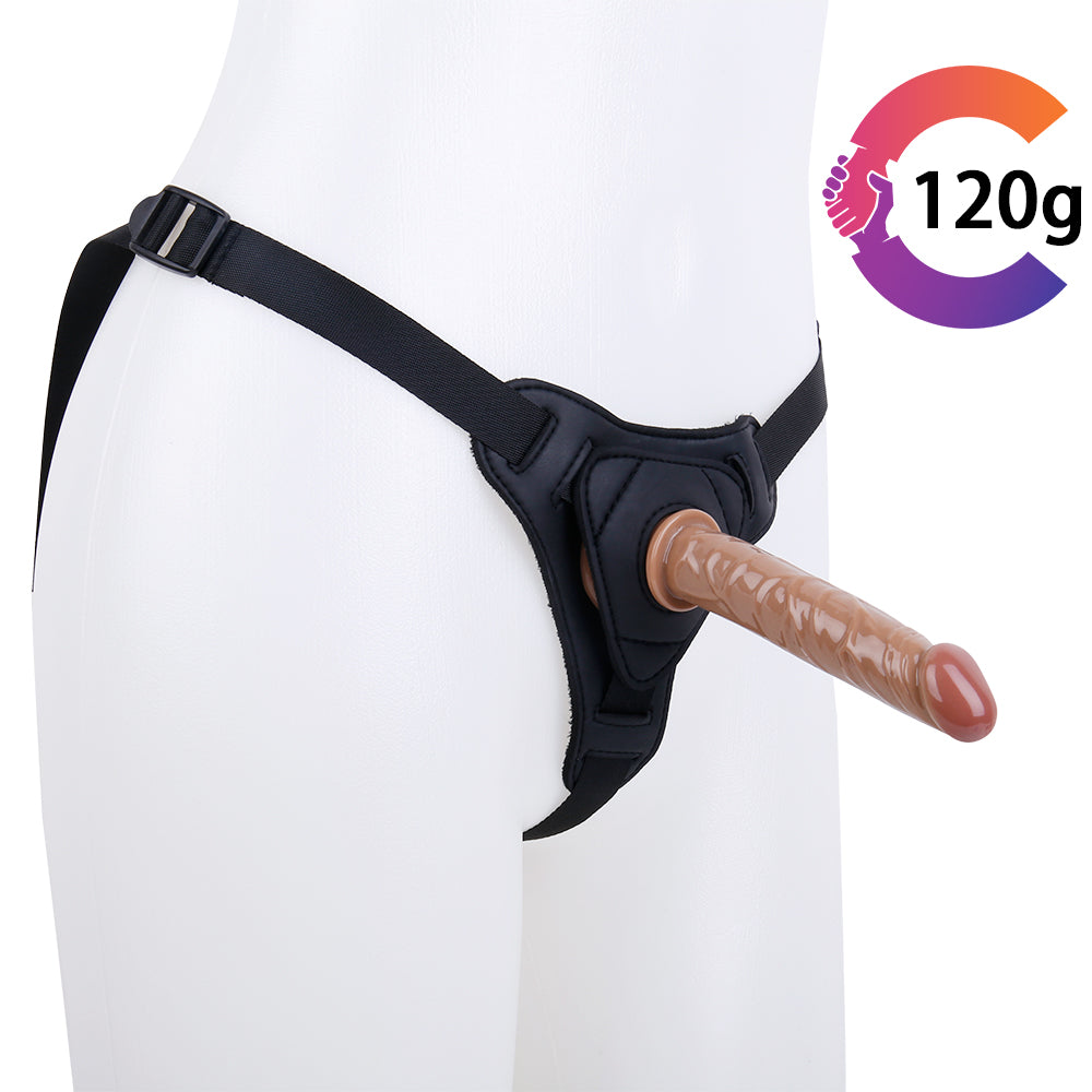 Brązowy wariant małego dildo strap-on
