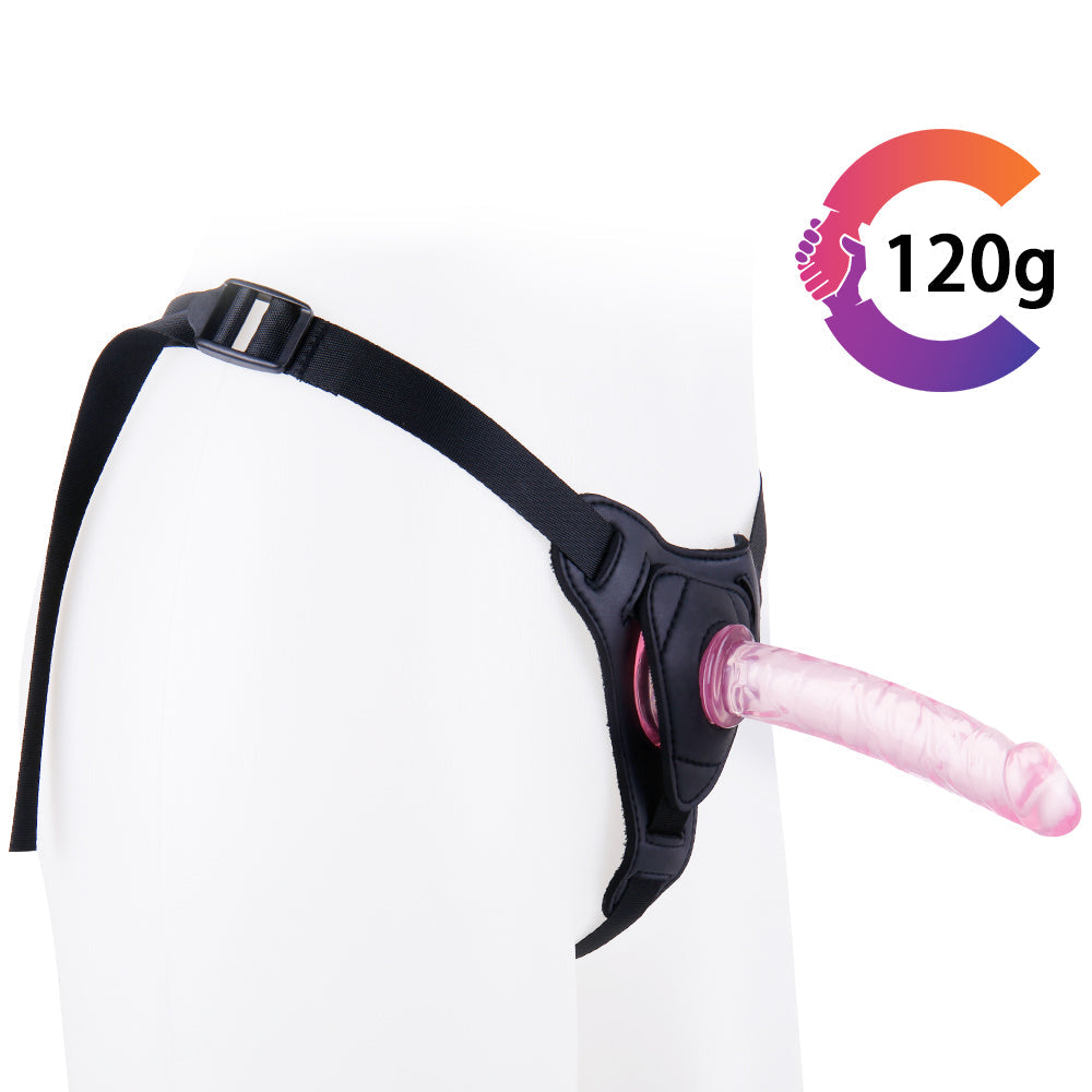 Różowy wariant małego dildo strap-on