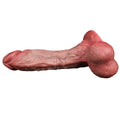 Silikonowe dildo z jądrami widziane z boku