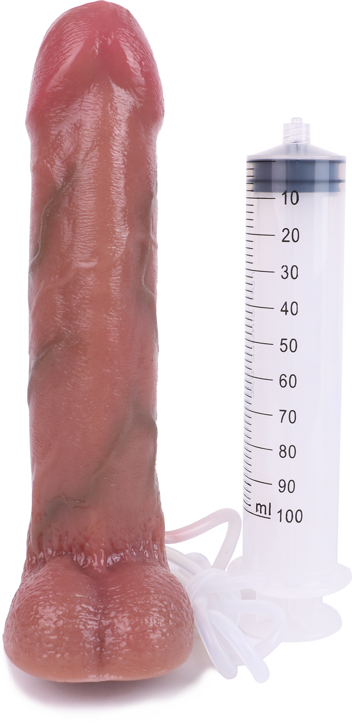Realistyczne dildo z dołączoną strzykawką