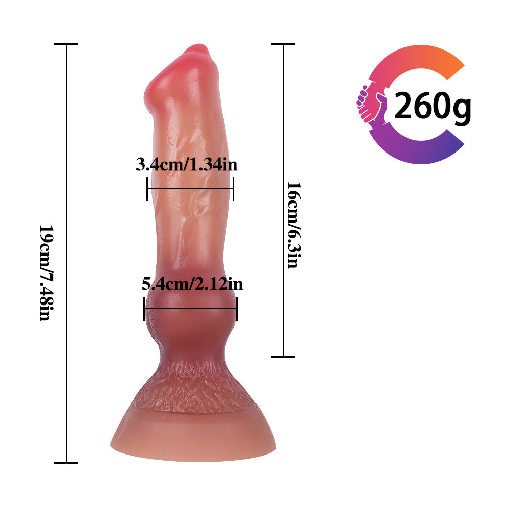 Wymiary realistycznego dildo o długości 19 cm