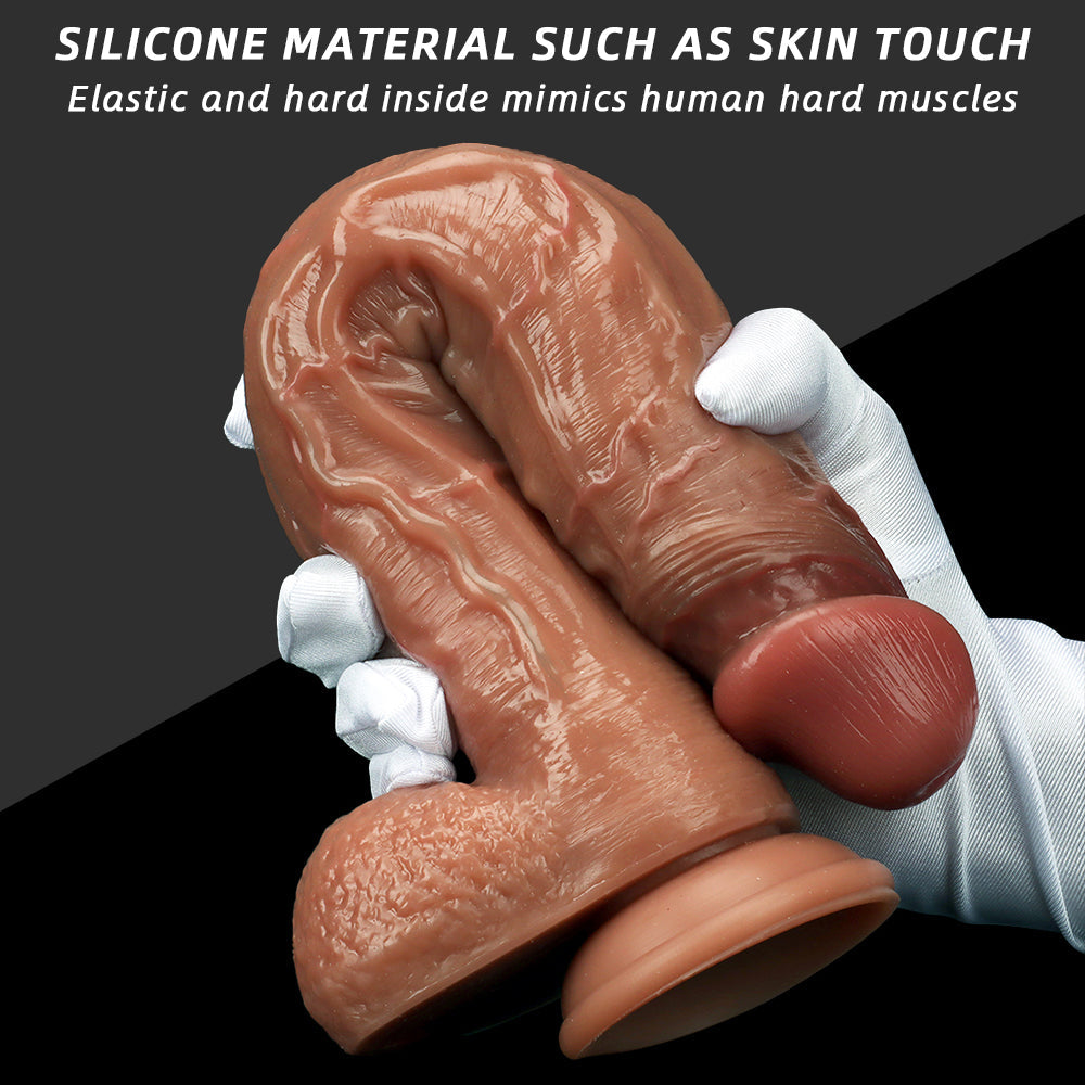 Elastyczny trzon dużego realistycznego dildo
