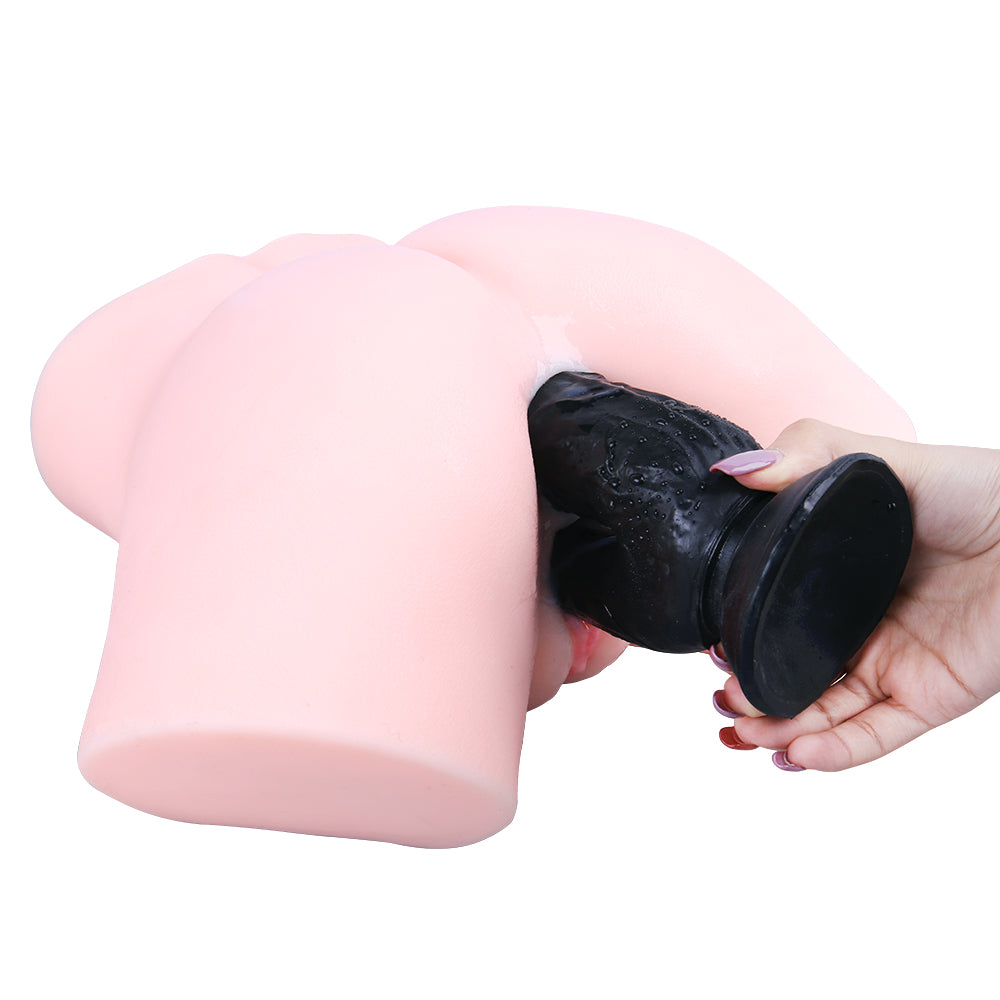 Przyssawka czarnego podwójnego dildo na gładkiej powierzchni