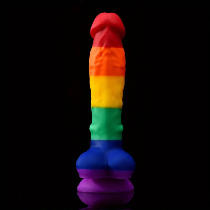 Elastyczne tęczowe dildo z realistyczną fakturą