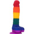 Tęczowe realistyczne dildo z przyssawką w trzech rozmiarach