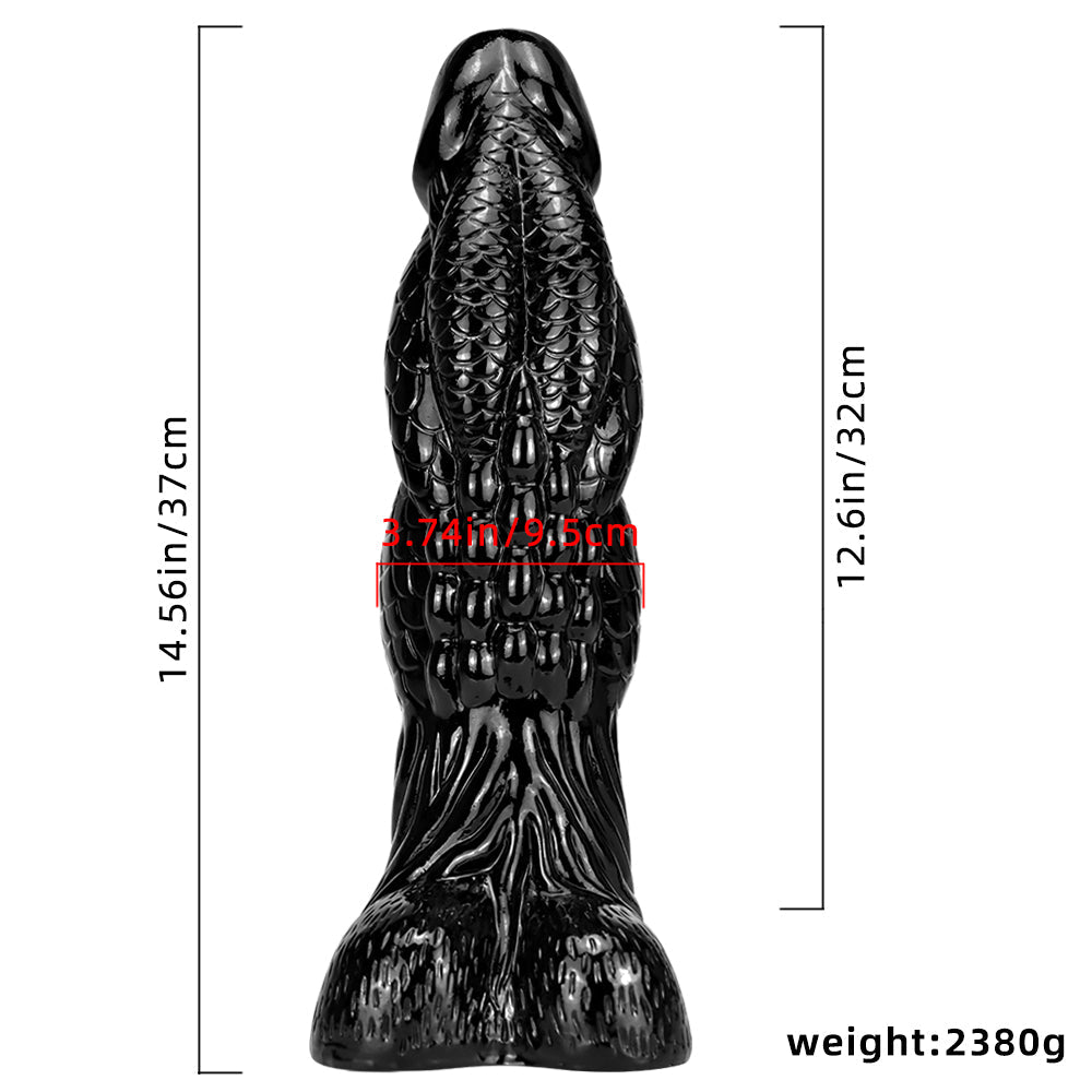 Wymiary monster dildo: 37 cm długości i około 9,5 cm średnicy