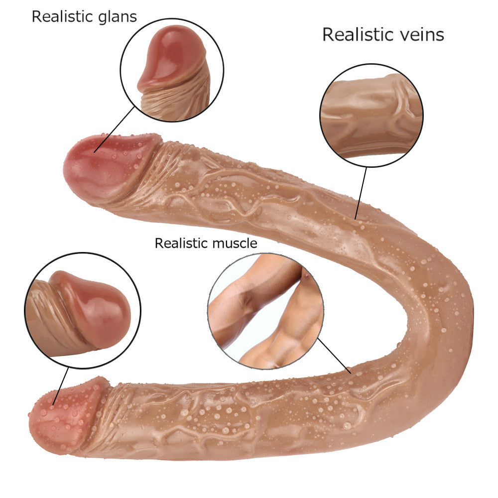 Realistyczne główki i żyłki dildo dwustronnego