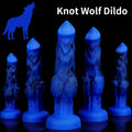 Niebieskie knot dildo z motywem wilka w wariantach S–XXL