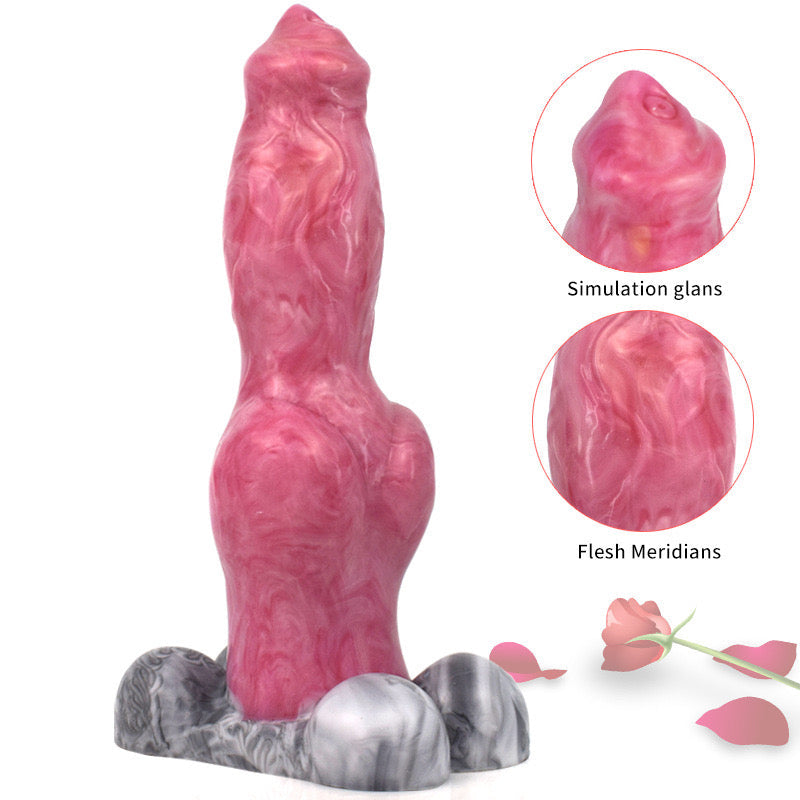 Dog dildo z dużym węzłem i przyssawką