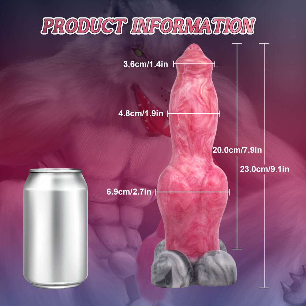 Wymiary różowego dildo fantasy o długości 23 cm