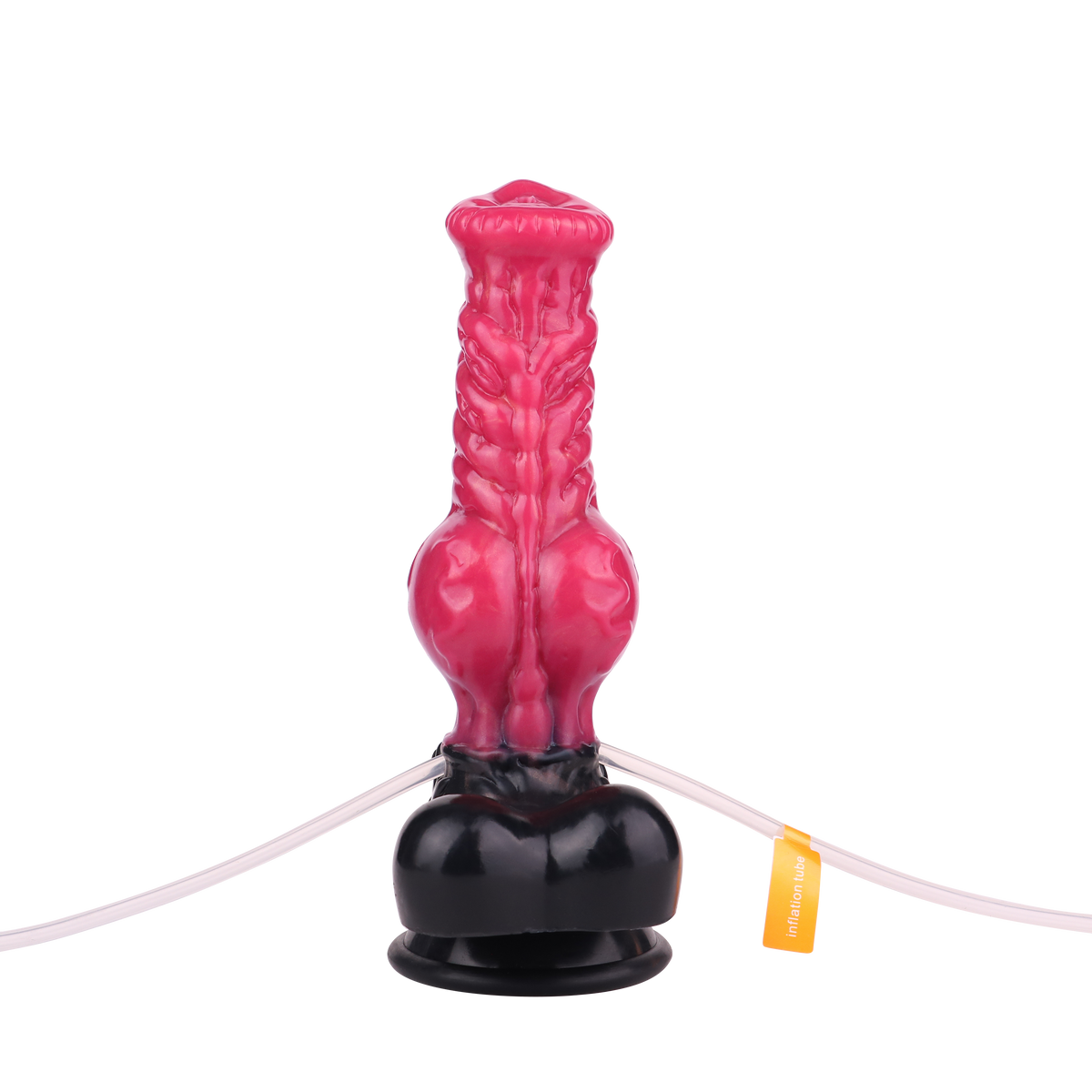Czerwone dildo wilcze widziane z przodu